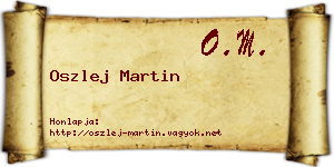 Oszlej Martin névjegykártya